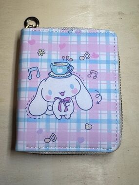 Sanrio Cinnamoroll Zip Wallet NWT  Pastel Pink & Blue Plaid